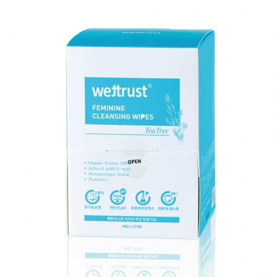 Wettrust 茶樹女性專用有機棉抹巾 (25片)